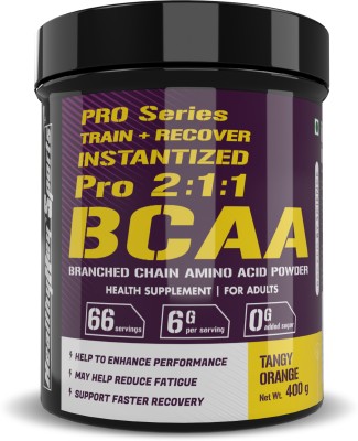 HealthyHey Sports BCAA Powder 2:1:1, Branched Chain Amino Acids BCAA(400 g, Tangy Orange)