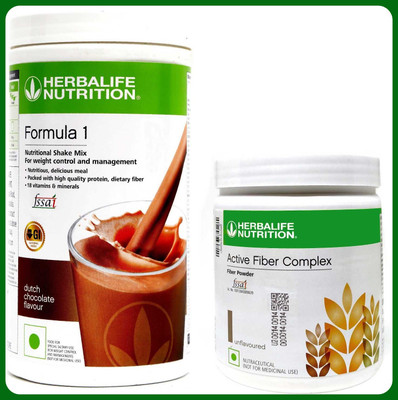 Herbal Nutrition Life Formula 1 Nutritional Shake Mix Chocolate 500 gm And Active fiber complex Plant-Based Protein(500 g, 200 g, Chocolate, Unflavored)