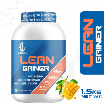 QUENCHLABZ Lean Gainer | Achieve Your Lean Gains Goals ,The Ultimate Lean Gainer Guide Weight Gainers/Mass Gainers(1500 g, Mango)