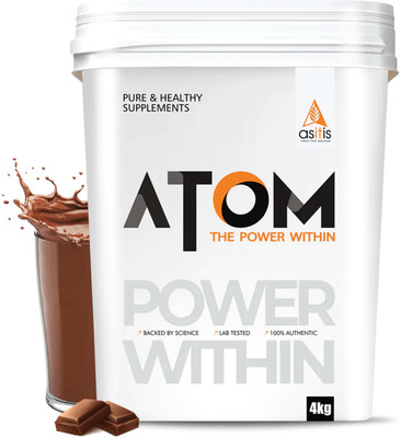 AS-IT-IS Nutrition ATOM Weight Gainer 4kg | 61.1g Carbs & 8.8g Proteins|Boosts Workout Weight Gainers/Mass Gainers(4 kg, Double Rich Chocolate)