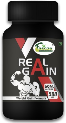 Fasczo Real Gain Muscle Building, Mass Gainers/Weight Gainers, Weight Gain Capsule Weight Gainers/Mass Gainers(60 Capsules, No Flavour)