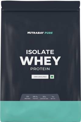 Nutrabay Pure 100% Whey Protein Isolate || Raw Whey - Whey Protein  (1 kg, Unflavoured)