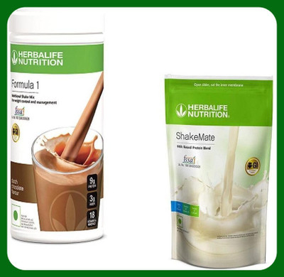 Herbal Nutrition Life Formula 1 Nutritional Shake - Chocolate Flavor With Shake Mate Milk Powder Plant-Based Protein(1000 g, Chocolate)