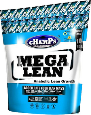 CHAMPS NUTRITION Mega Lean 20LB (10 lbs+10lbs) Combo pack 9kg lean mass gain added glutamine Weight Gainers/Mass Gainers(9 kg, Chocolate)