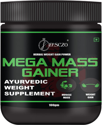 Fasczo Mega Mass Weight Gain Powder | Fast Health Gain with High Protein Men & Women Weight Gainers/Mass Gainers(100 g, No Flavour)