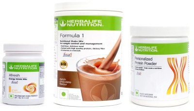 HERBALIFE FORMULA 1 CHOCOLATE (500gm)+ PROTIEN POWDER (200gm) + AFRESH GINGER (50gm) Protein Shake(0.75 g, chocolate & soy powder, soy)