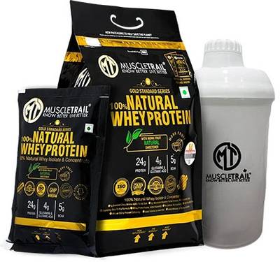 Muscle Trail Gold Standard Series Natural Whey Protein powder(70 Pouches)(Cappuccino) Whey Protein