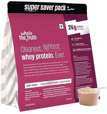 The Whole Truth Protein Powder Pro_Light Cocoa-2kg Whey Protein(2 kg, Light Cocoa 24g)