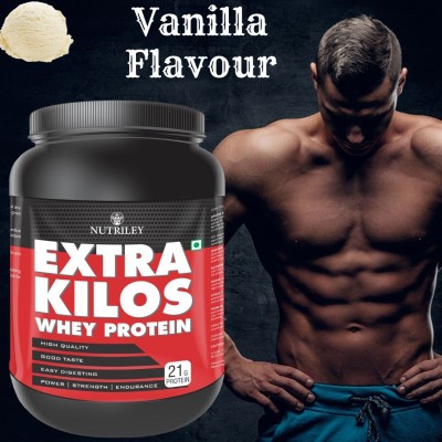 NUTRILEY Extra Kilos Body Weight Muscle Gainer Whey Protein Supplement For Men Boy 500 G Weight Gainers/Mass Gainers(500 g, Vanilla Flavour)