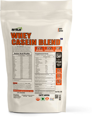 NutriJa WHEY CASEIN BLEND - A Blend of Whey Isolate - 2 lbs (Caffe Mocha) Casein Protein(960 g, Caffe Mocha)