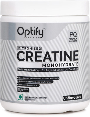 Optify nutrition Creatine Monohydrate Unflavoured, Micronised, Pure Creatine(250 g, Unflavoured)