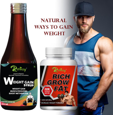 Riffway Rich Fat Weight/Mass gainers / Weight Gain Capsule & Weight Gain Syrup Combo Weight Gainers/Mass Gainers(200.31 ml, No Flavour)