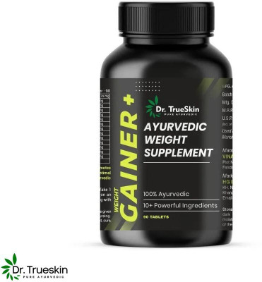 Dr.trueskin Weight Gainer+ Fitness Nutrition Mass Builder Weight Gainers/Mass Gainers(90 Capsules, Unflavored)