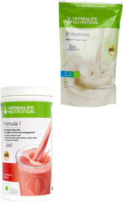 HERBALIFE Formula1 Shake - Strawberry Flavor With Shake Mate Milk Powder - Vanilla Flavor Plant-Based Protein(1000 g, Strawberry)