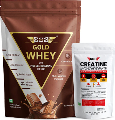 SOS Nutrition Isolate Supplement Powder, FDA Certified, 24g Per Serve, 0g Sugar, Free Creatine Whey Protein(500 g, Chocolate)