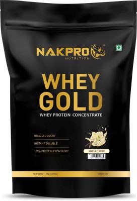 Nakpro GOLD 100% Whey Protein Concentrate Supplement Powder Whey Protein(1 kg, Vanilla)