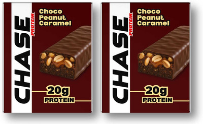 CHASE PROTEIN 20g Protein (Pack of 12) Isolate Whey | No Sugar | Gluten Free | High Fiber Protein Bars(240 g, Choco Peanut Caramel)