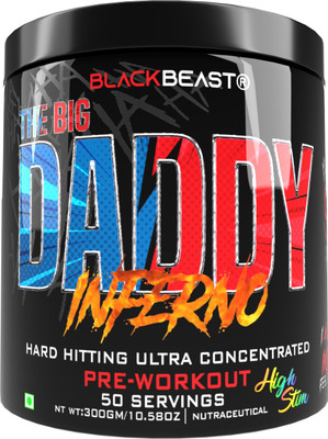 Black Beast The Big Daddy Inferno Preworkout 50 Serving 4500mg Citrulline,2500mg BetaAlanine Pre Workout(300 g, Cotton Candy)