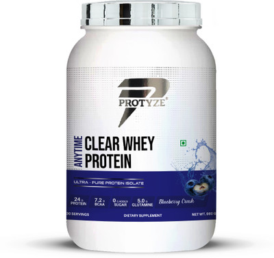 Protyze Anytime Clear whey Isolate 30 serving Whey Protein(960 g, Blueberry crush)