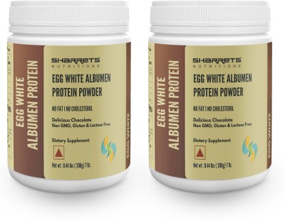 SHARRETS Egg White Albumen Protein Powder 2x200g with Essential Amino Acids Egg Protein(200 g, Chocolate)