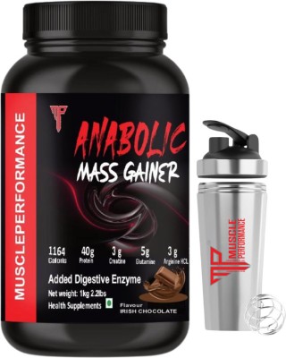 Muscle Performance Anabolic Mass Gainer With Steel Shaker 40g Protein, Added Vitamins Weight Gainers/Mass Gainers(1 kg, irish chocolate)