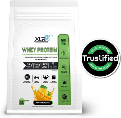 XLR8 Whey Protein with 24 g protein, 5.4 g BCAA Whey Protein(4 pounds, Mango)