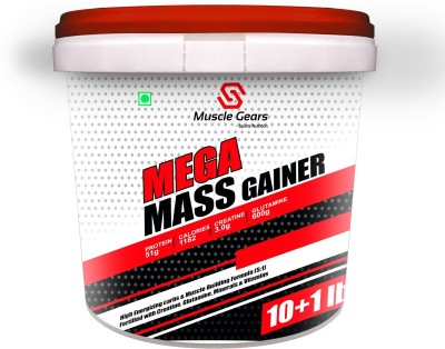 Muscle Gears Mega Mass Gainer 11 lbs Mix Madness Whey Protein(4.98952 kg, Mix Flavours)