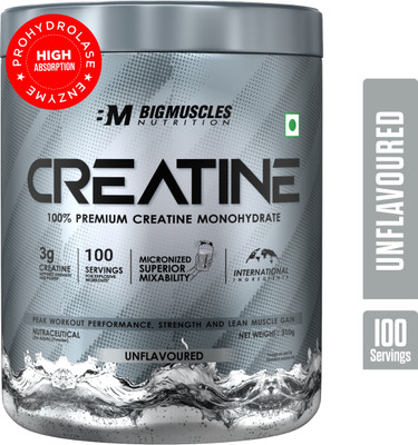 BIGMUSCLES NUTRITION Creatine Monohydrate [100 Servings] | Lab Tested | Superior Absorption Creatine(310 g, Unflavoured)