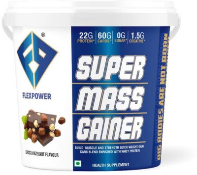 FLEXPOWER SUPER MASS Weight GAINER Protein Powder 4KG Weight Gainers/Mass Gainers(4 kg, Choco Hazelnut)