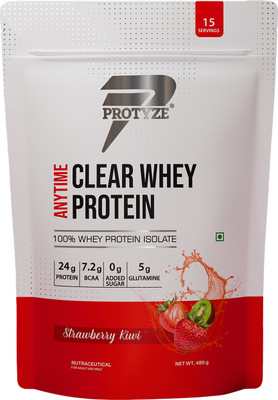 Protyze Anytime Clear whey Isolate 15 serving Whey Protein(480 g, Strawberry kiwi)