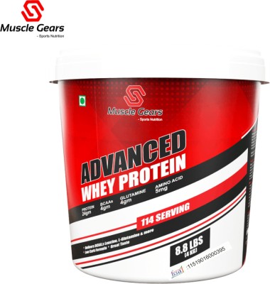 Muscle Gears Advance whey 10 lbs Coffee Whey Protein(4 kg, Litchi ice Cream)