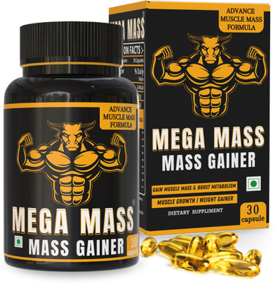 The Gromming guru Mega Mass Advance Mass Gainer for Muscles, weight Gain & Mass Gain | Men & Women Weight Gainers/Mass Gainers(30 Capsules, Unflavored)