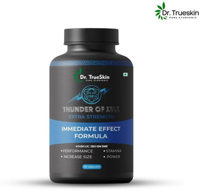 Dr.trueskin Thunder Of Zeus Capsules for energy and confidence herbal mix Pre Workout(30 Capsules, Unflavored)