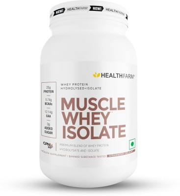 HEALTHFARM Muscle Whey Isolate Protein , Build Lean Muscle ,25g Protein Per Serving Whey Protein(1 kg, Strawberry Delight)