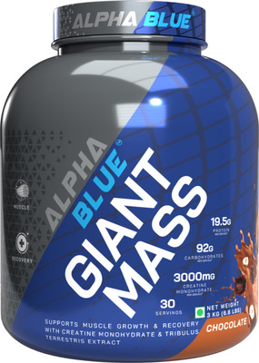 ALPHABLUE Giant Mass Supports Muscle Growth & Recovery With Creatine Monohydrate Weight Gainers/Mass Gainers(3 kg, Chocolate)