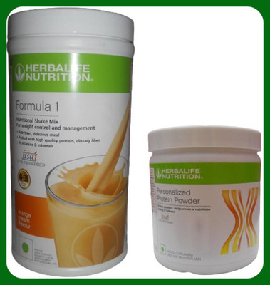Herbal Nutrition Life Formula 1 Shake Mix - Orange Flavor With Personalized Protein Powder 200 Gram Plant-Based Protein(700 g, Orange)