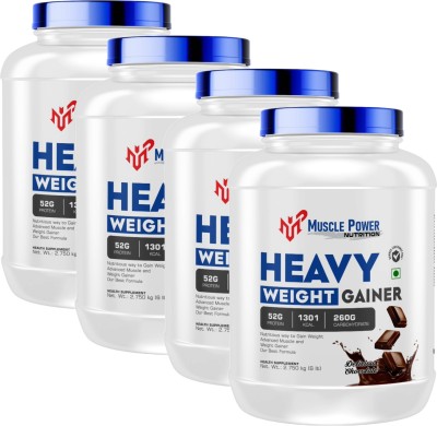 Muscle Power HEAVY WEIGHT GAINER 6LBS PACK OF 4 Weight Gainers/Mass Gainers(3 kg, CHOCOLATE)