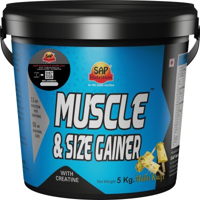 SAP Nutrition Muscle & Size gainer high protein Weight Gainers/Mass Gainers(5 kg, Malai Kulfi)