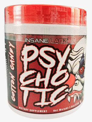 insane labz Psychotic Pre-workout Powder 35 Servings Cotton Candy Flavor Pre Workout(212 g, Cotton Candy)