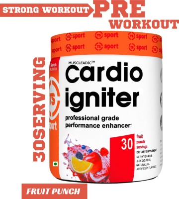 MUSCLEADIC Cardio Igniter Pre-Workout Professional Grade Performance Enhancer 30Serving Pre Workout(180 g, FRUIT PUNCH)