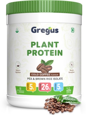 Gregus Vegan protein (26gm) lean muscles for women & Men(pack of 5)Plant-Based Protein. Plant-Based Protein(2000 g, Cold Coffee)