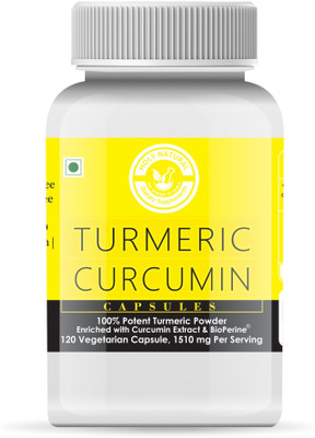 Holy Natural Turmeric Curcumin Capsule Enriched with Bioperine, 120 Veggie Caps Nutrition Bars(140 g, Turmeric)