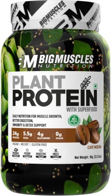 BIGMUSCLES NUTRITION Superfood Plant Protein With Vitamins & Minerals |Protein For Better Digestion Plant-Based Protein(1 kg, CAFE MOCHA)