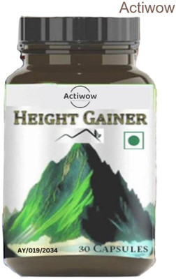 ACTIWOW Height Gainer 30 Capsules for Maximum Height Potential Plant-Based Protein(30 Capsules, No Flavor)