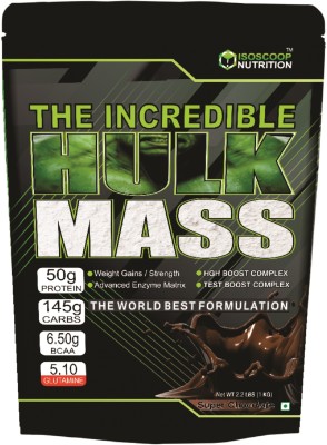 isoscoop Nutrition Hulk Mass 1 kg Pouch Weight Gainers/Mass Gainers(1 kg, chocolate)