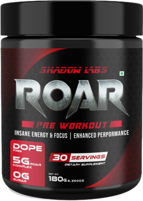 Shadow Labs Roar Pre Workout For Intense Workout Energy Pre Workout(0.18 kg, Fruit Punch)