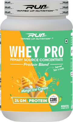 Ripped Up Nutrition Whey Pro(TRUSTIFIED)-24GM Protein-Low Carbs ,Digestive Enzimes Whey Protein(1 kg, Mango Ice Cream)