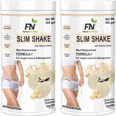 Floral Nutrition Slim Shake Formula 1 with Natural Herbs for weight control & Management Protein Shake(1000 g, Creamy Vanilla)