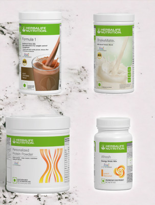 HERBALIFE F1 SHAKE MIX-CHOCOLATE,SHAKEMATE,PP-200GM AND PEACH (PACK OF 4) Protein Shake(1250 g, CHOCOLATE, PEACH)