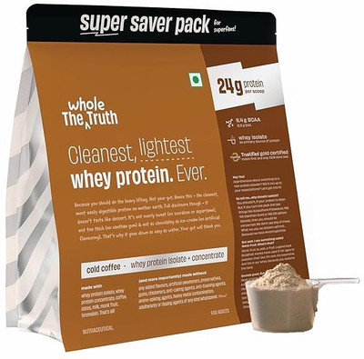 The Whole Truth Protein Powder Pro_Cold Coffee -2kg Whey Protein(2 kg, Cold Coffee 24g)